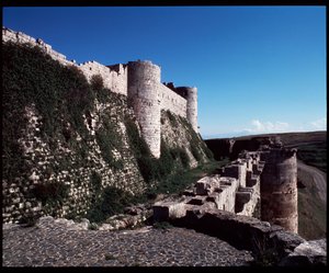 Ansicht des Krak des Chevaliers, Kreuzritterburg, ca. 1100 von Unknown artist