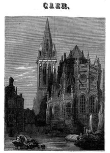 Ansicht der Stadt Caen in der Normandie im 19. Jahrhundert.