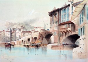 Ansicht der Stadt Lyon und der Pont de Charge