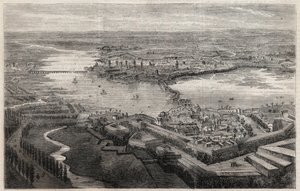 Ansicht der Stadt Mantua (Mantova, Mantua) im 19. Jahrhundert
