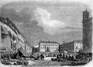 Ansicht des großen Platzes von Triest (in der österreichischen Periode)