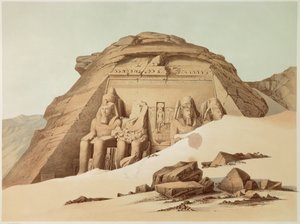 Ansicht des Tempels von Abu Simbel. Ägypten. Illustration des 19. Jahrhunderts. Paris, Collège de France