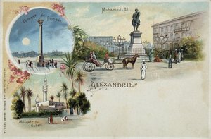 Ansichten von Alexandria - Postkarte, Ende des 19. Jahrhunderts
