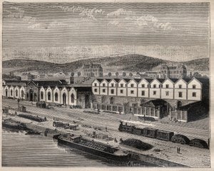 Ansicht des Schlosses von Peking, Hauptsitz der Compagnie des grands vins de Champagne von Eugene Mercier (1838-1904) und Cie bei Epernay - Gravur in „La Science française“