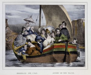 Spaziergang auf dem Wasser (Lithografie, 19. Jahrhundert) von Unknown artist