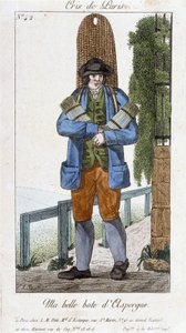 Wanderhändler von Spargelstiefeln - in „Cris de Paris“, Anfang 19. Jahrhundert