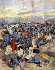 Krieg 1914 - 1918: Afrikanische Reiter der französischen Kolonialarmee in den Dünen von Flandern. 1914 von Unknown Artist