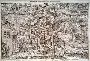 Religionskriege 1562-1598: Ermordung von Francois I. von Lothringen (1519-1563), zweiter Herzog von Guise am 18.02.1563. Ein katholischer Führer, er wurde vom Calvinisten Jean de Poltrot de Mere ermordet. Gravur aus dem 16. Jahrhundert