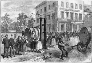 Bewässerungssystem in den Straßen von Wien, Österreich im Jahr 1873 von Unknown artist
