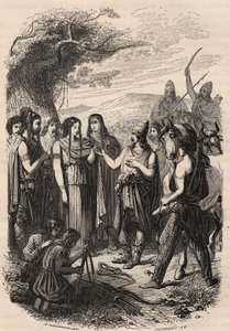 Hochzeitszeremonie bei den Deutschen. Gravur von 1868 in „Histoire de Belgique von den Urzeiten bis zum Ende der Herrschaft von Leopold I“ von Théodore Juste (1818-1888). Privatsammlung. von Unknown artist