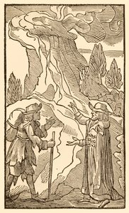 Wenn Christen auf den fleischlichen Menschen hören... aus The Pilgrims Progress From This World, To That Which Is To Come von John Bunyan (1628-1688), Mr. Worldly Wiseman schlägt vor, dass Christian seine Last ablegen kann von Unknown