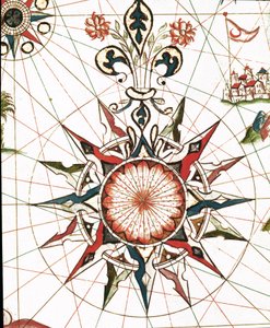 Windrose (Detail des Portulans von Castellini) von Unknown artist