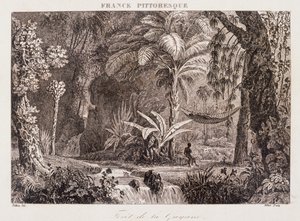 Gravur, die die französische Kolonie Guyana in Südamerika 1850 darstellt von Unknown artist