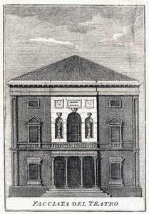 Fassade des Fenice-Theaters in Venedig Mitte des 19. Jahrhunderts. von Unknown artist