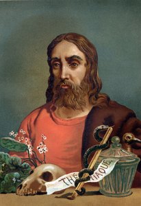 Porträt von Claude Galien (Klaudios Galenos oder Claudio Galeno oder Claudius Galenus oder Galen, ca. 131 - ca. 201), griechischer Arzt. nach „La Ciencia y sus Hombres“ von Louis Figuier. Barcelona 1881