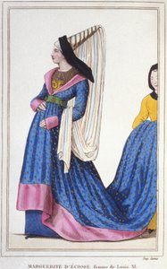 Porträt von Margarete von Schottland, Dauphine von Frankreich - Tochter von Jakob I., König von Schottland und Frau von Ludwig XI. 1418-1445, Gravur von 1830 von Unknown artist
