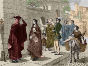 Das erste Treffen von Laure (Laura de Noves) von Unknown artist