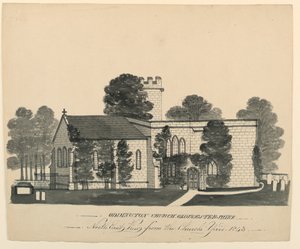Kirchhof von Oddington, Gloucestershire, Nordostansicht