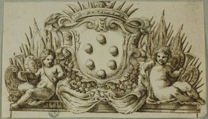 Medici-Wappen flankiert von Putti