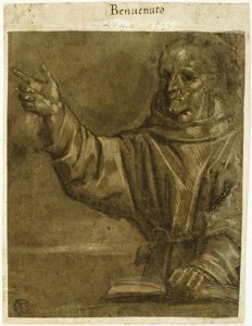 Der heilige Bernhardin von Siena predigt aus einem offenen Buch von Unknown Sienese