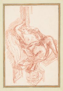 Zeichnung, Deckendetail mit geflügelter männlicher Figur, ca. 1759–70 von Unknown artistUnknown artist