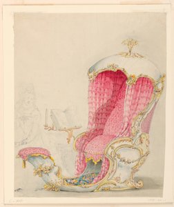 Zeichnung, Entwurf für eine Chaiselongue, ca. 1810 von Unknown artistUnknown artist
