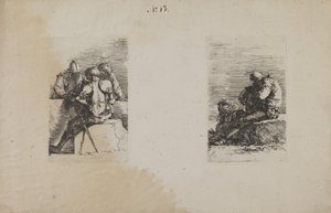 (Figurenserie) Soldat sitzend, Rückenansicht