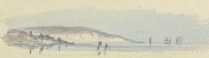 Eine Küste mit Schiffen auf See von Unknown artist