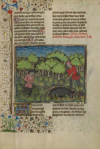 Ein Jäger verwundet ein Wildschwein in einer Grube von Unknown artist