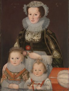 Eine Dame und ihre zwei Kinder