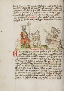 Ein Affe kniet vor Jupiter