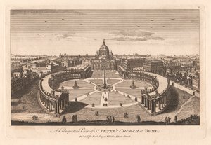 Eine Perspektivische Ansicht der Peterskirche in Rom von Unknown artist