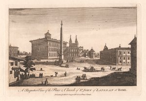 Eine perspektivische Ansicht des Platzes und der Kirche St. Johannes von Lateran in Rom