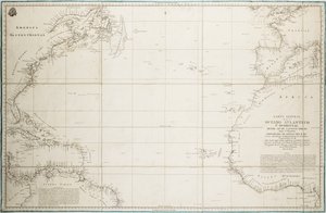 Allgemeine Karte des Atlantischen Ozeans nördlich des Äquators von Unknown artist