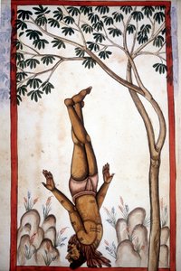 Ein Fakir aus dem Manuskript (ms.8300) „Geschichte der Mogul“ von Stefano Nivibus Cardeira. 18. Jahrhundert. Biblioteca Marciana, Venedig