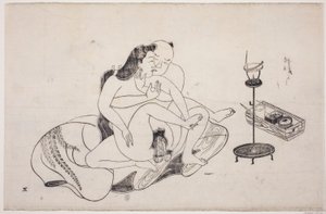 Ein Blatt aus einem Shunga-Album von Unknown artist