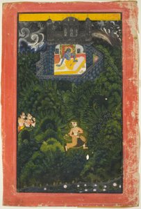 Abhisarika Nayika (Heldin, die ihrem Liebhaber entgegenläuft) von Unknown artist