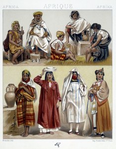 Algerien und Tunesien, Volkskostüme - in „Le costume historique“ von Racinet
