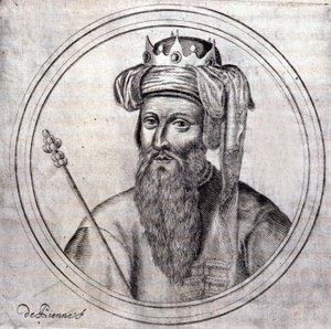 Amadeus VIII. (1383-1451), Graf und dann Herzog von Savoyen, letzter Gegenpapst unter dem Namen Felix V. (Gravur in „Genealogische Geschichte des Königshauses Savoyen“ von Samuel Guichenou, Lyon 1660) von Unknown artist