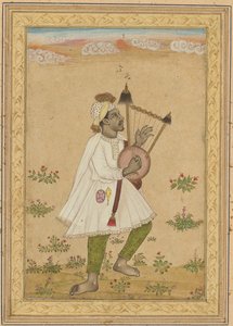Ein afrikanischer Leierspieler (recto) von Unknown artist