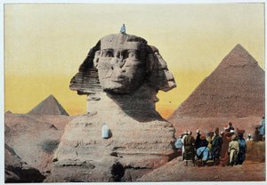 Antikes Ägypten: die Sphinx und Pyramiden von Gizeh (Guizeh, Guiseh, Giza, Gizeh). Ende 19. Jahrhundert von Unknown artist