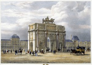 Arc de Triomphe du Carrousel - Lithographie, ca. 1830 von Unknown artist