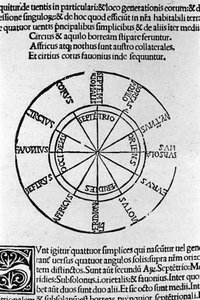 Aristotelis libri IV de coelo et mundo Cum Expositione S.Thomae de Aquino et Cum Additione Petri Alverniae. Dies ist das Buch von Aristoteles mit dem Kommentar von St. Thomas von Aquin und einer zusätzlichen Erklärung von Peter von Alvernia. Venedig, Ausga von Unknown artist