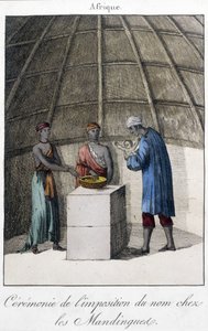 Taufe bei den Mandingues (Mali?) in Afrika - Stich von Unknown artist