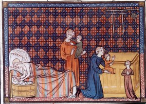 Geburt und Erziehung des Königs von Frankreich Ludwig IX. oder Saint Louis (1214-1270) von Unknown artist
