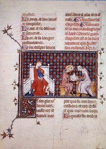 Blanche de Castille, Königin von Frankreich (1188-1252), leitet die Erziehung ihres Sohnes Ludwig IX. (1214-1270)