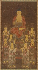 Buddha Amitabha (Amita) und die Acht Großen Bodhisattvas