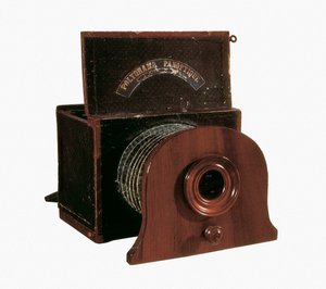 Kamera von Daguerre (Jacques Daguerre (1787-1851)) zur Herstellung von Daguerreotypien, Paris. Nationales Konservatorium der Künste und Berufe.