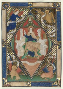 Kanonseite aus einem Messbuch: Christus in Majestät mit Evangelisten