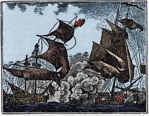 Kapitän Thy griff eine indische Galeone an (Kollision).